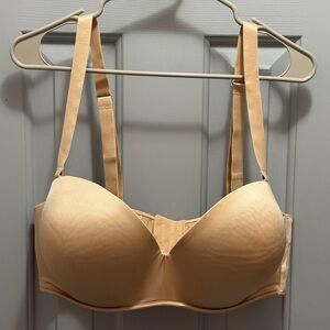 Cacique Boost Multi-Way Bra Nylon Spandex Underwire Strapless Tan/Nude 40DDD
